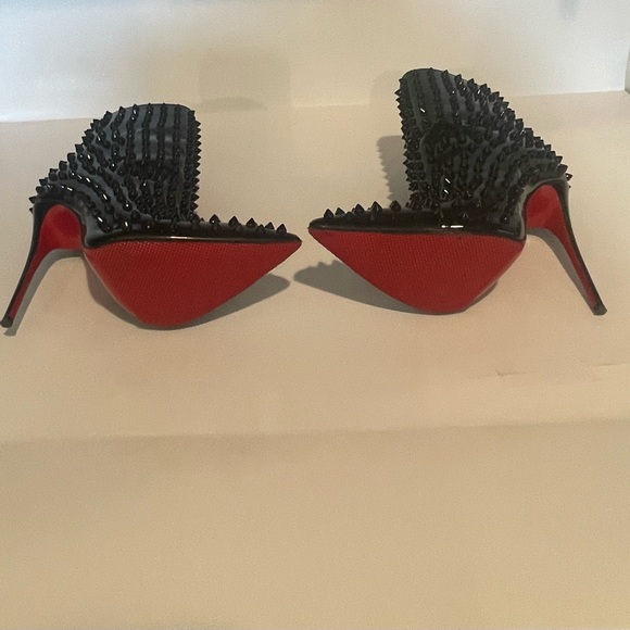 Christian Louboutin Snakilta 120 Black Patent Spiked Boots - Picture 3 of 6